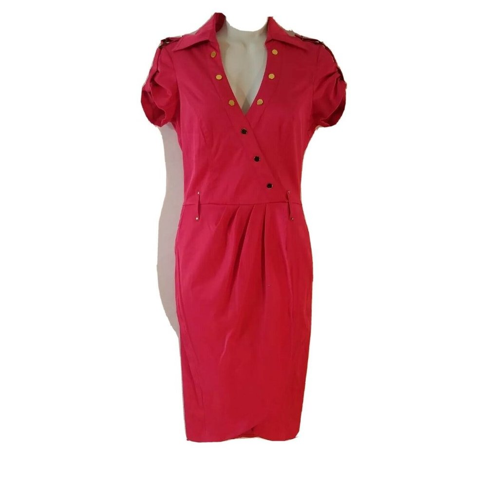 Cache Wrap‎ Shirt Stretch Belted Career Dress